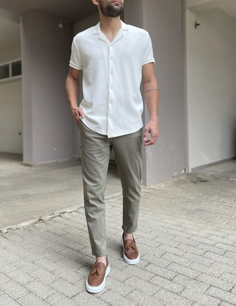Ben Tailor Ανδρικό λαδί υφασμάτινο παντελόνι Kowalski 0398L φωτογραφία